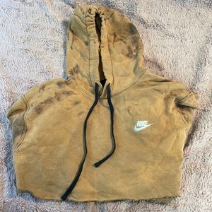 Brown & black fade Nike cropped hoodie
